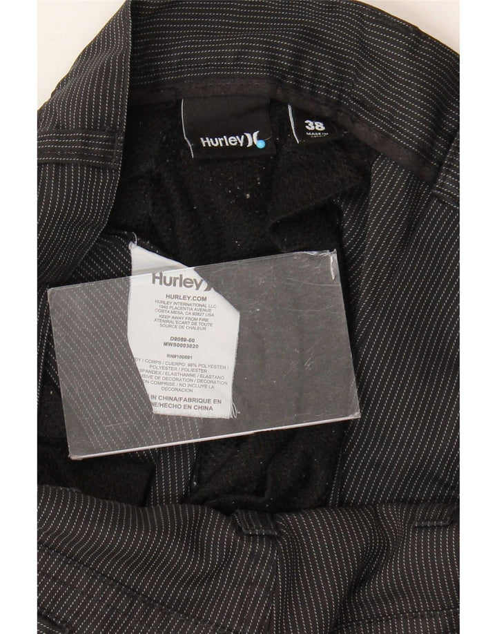Shorts Chino masculino Hurley W38 XL preto listrado poliéster