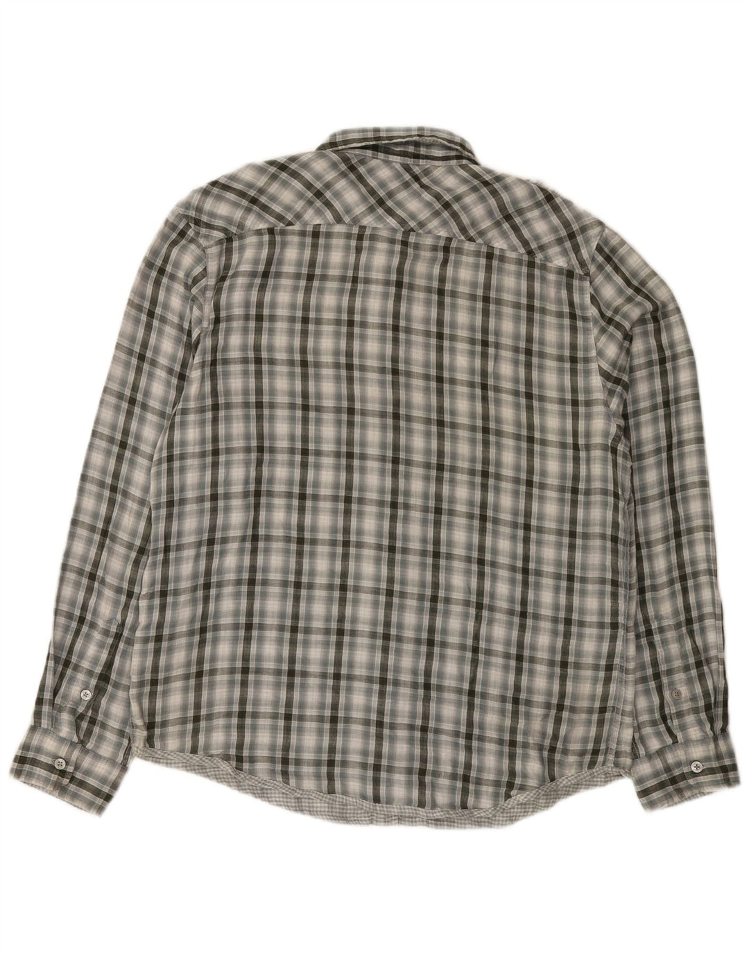 Camisa militar masculina Calvin Klein Jeans XL cinza xadrez algodão