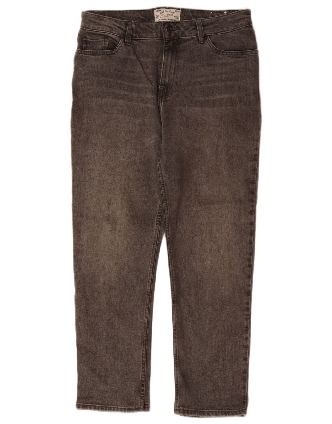 Calça jeans feminina FAT FACE Chesham Girlfriend cortada UK 10 pequena W30 L24 cinza