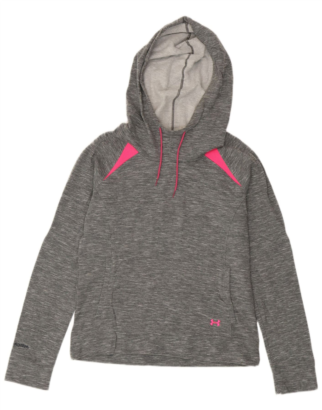 Under Armour feminino Cold Gear moletom com capuz Reino Unido 14 bloco colorido cinza médio