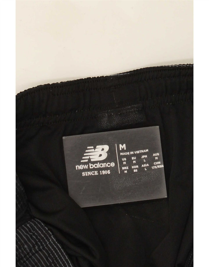New Balance Mens Graphic Sport Shorts Medium  Black Striped Polyester
