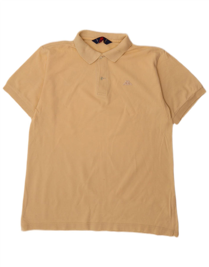 Camisa polo masculina Kappa algodão amarelo médio