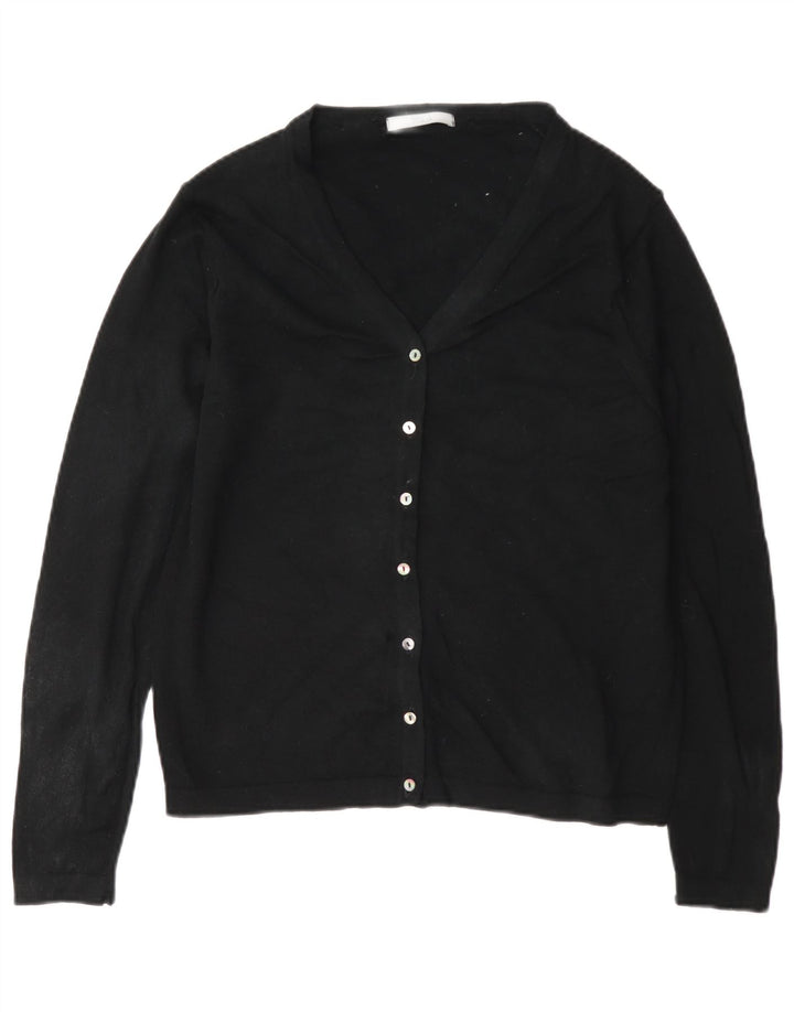 Suéter cardigã feminino Marks & Spencer Regular Fit Reino Unido 12 lã preta média