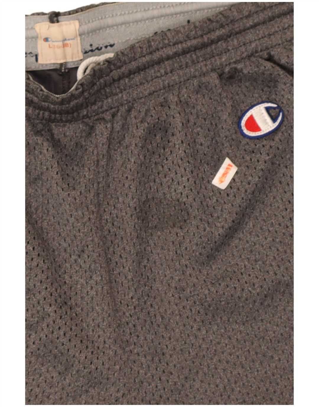 Shorts esportivos masculinos Champion grande poliéster cinza