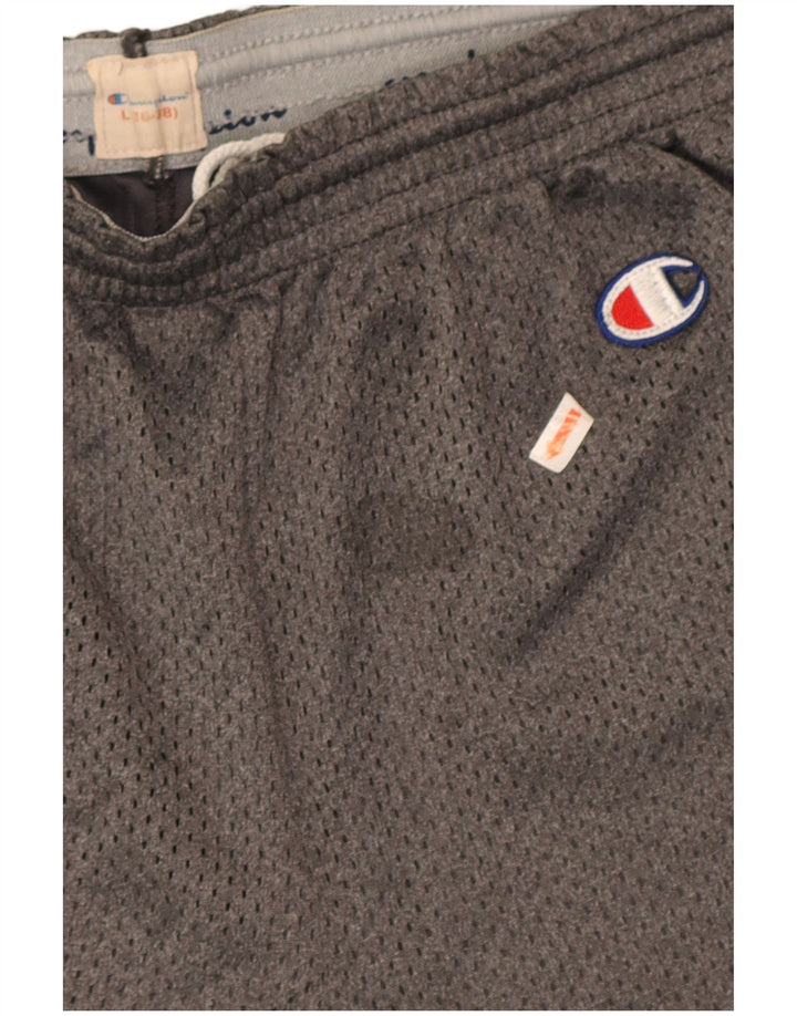 Shorts esportivos masculinos Champion grande poliéster cinza