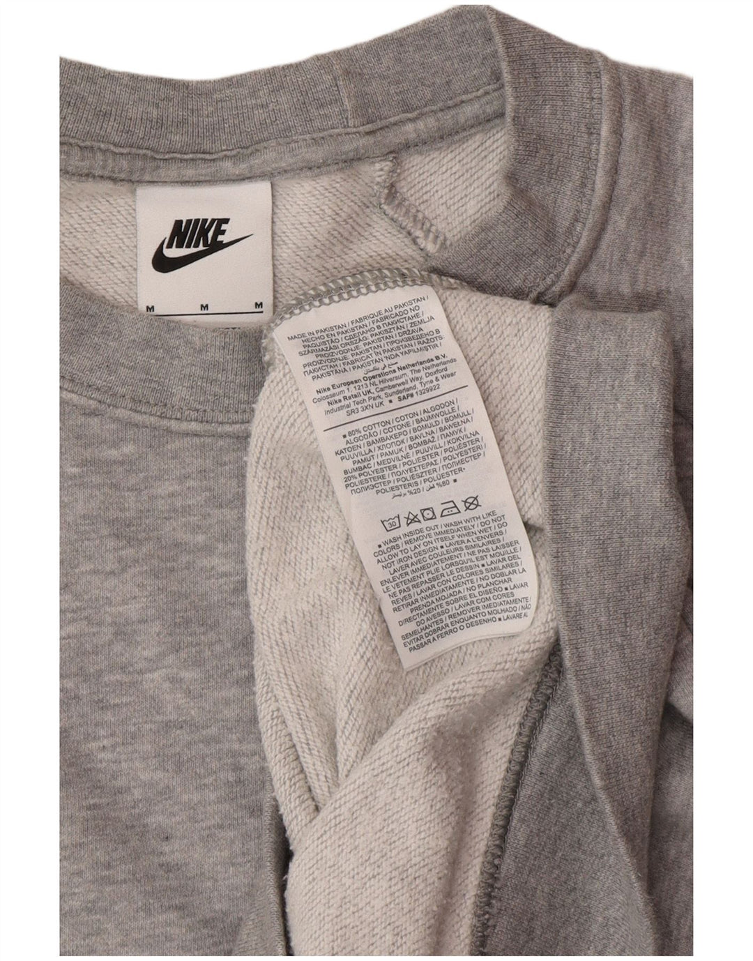 Moletom feminino Nike Jumper UK 14 médio cinza algodão