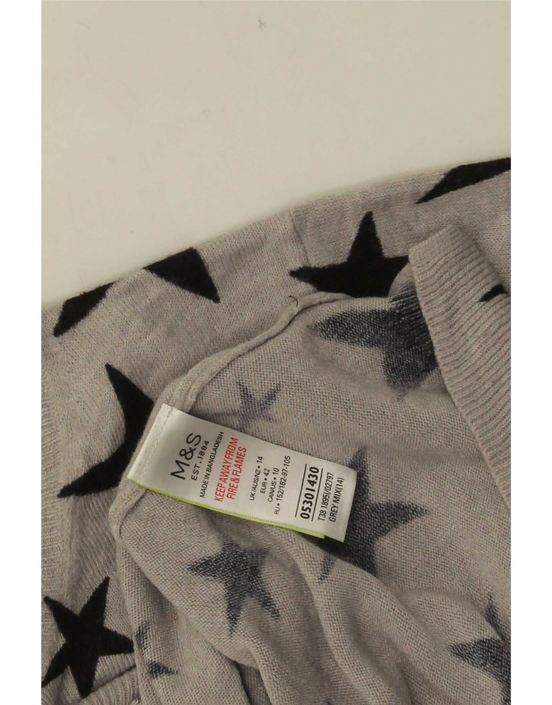 Suéter feminino Marks & Spencer com gola canoa Reino Unido 14 grande cinza
