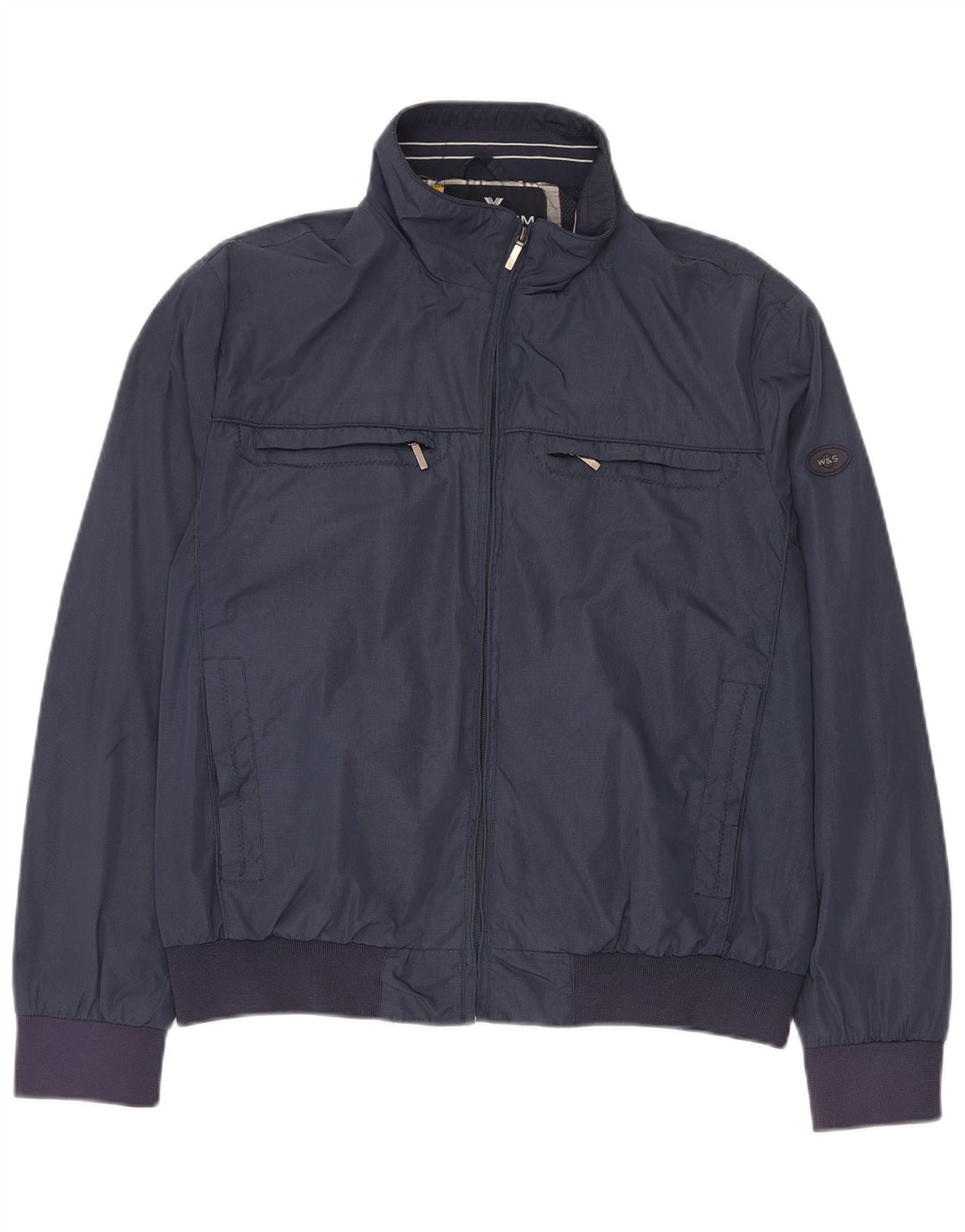Jaqueta bomber masculina Wampum UK 40 grande poliéster azul marinho