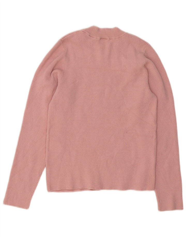 Top cropped feminino Levi's manga comprida UK 16 grande acrílico rosa