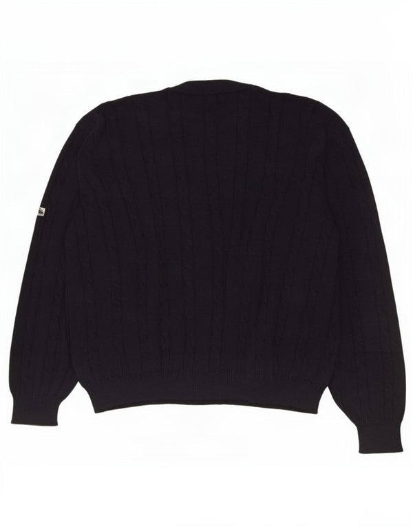 Suéter cardigã masculino Navigare XL lã azul marinho
