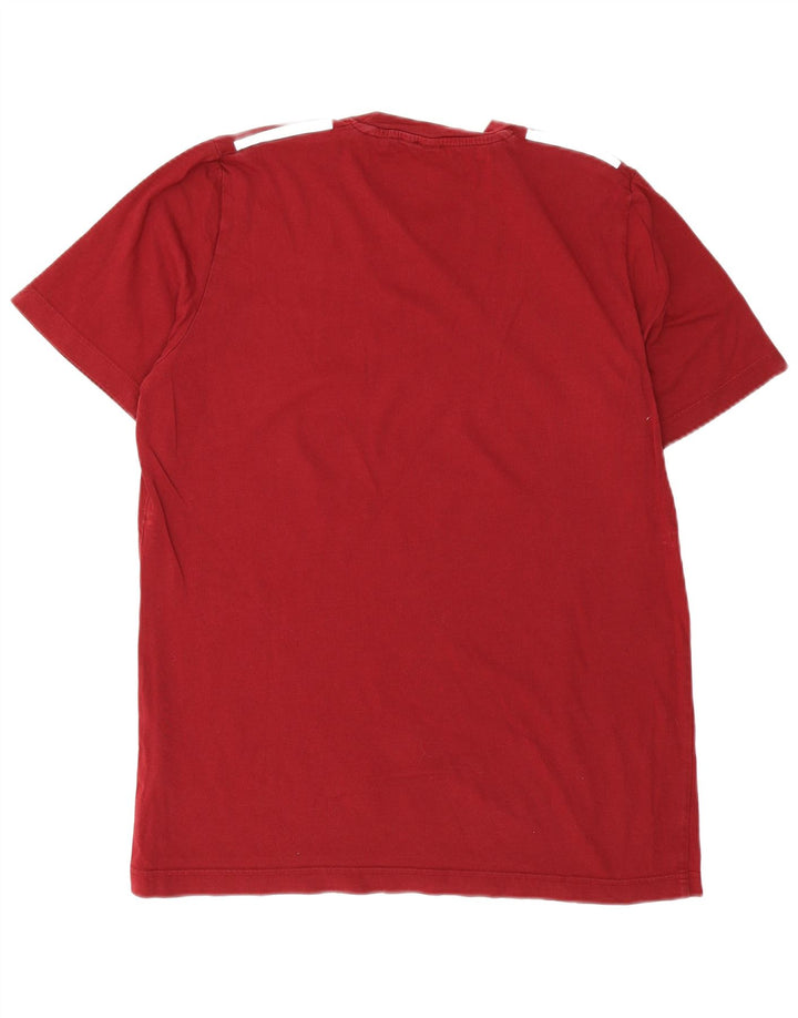 Adidas Mens Camiseta Top Médio Algodão Vermelho