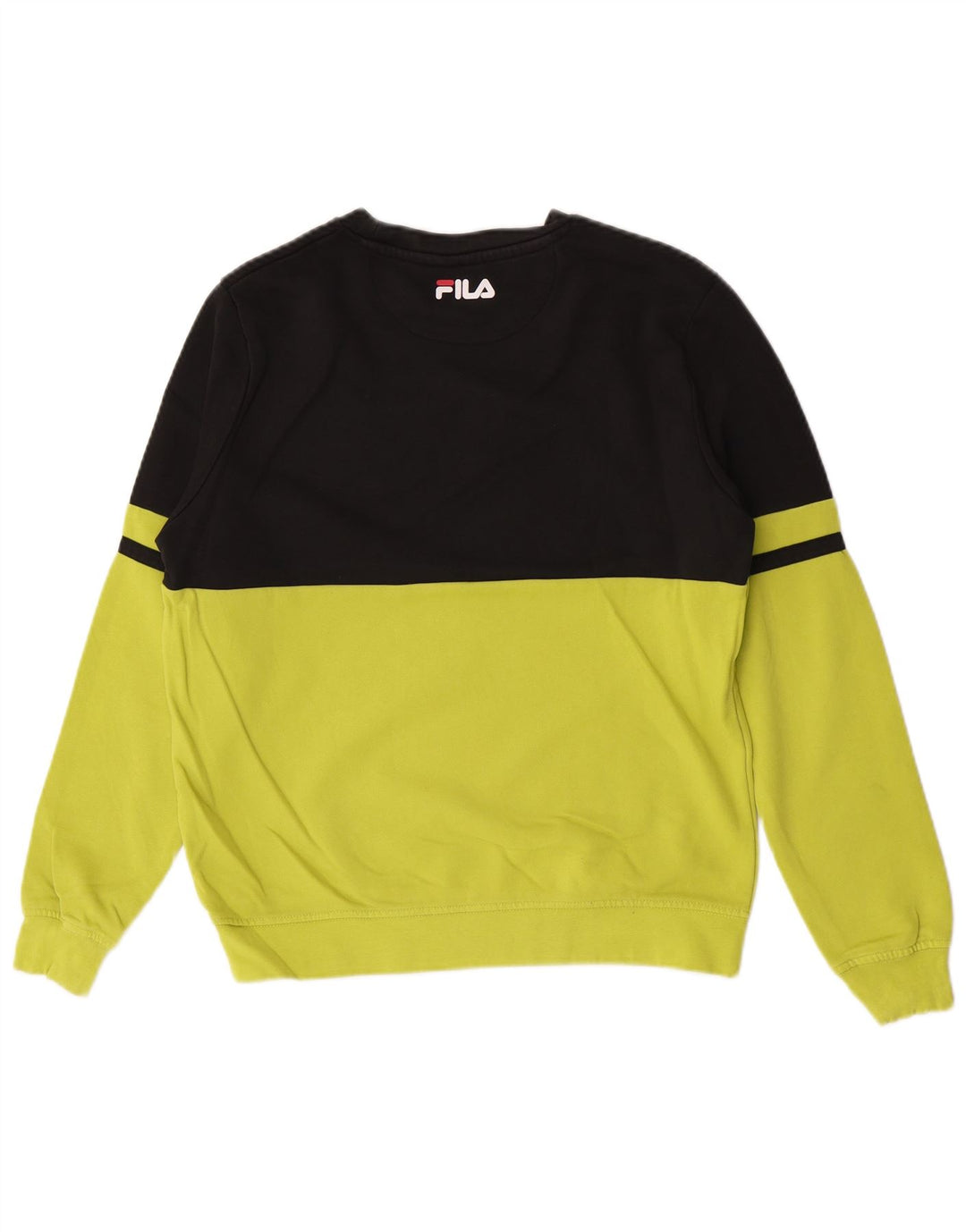 Fila moletom gráfico masculino jumper médio verde colorblock