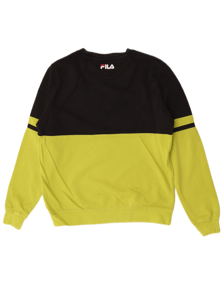 Fila moletom gráfico masculino jumper médio verde colorblock
