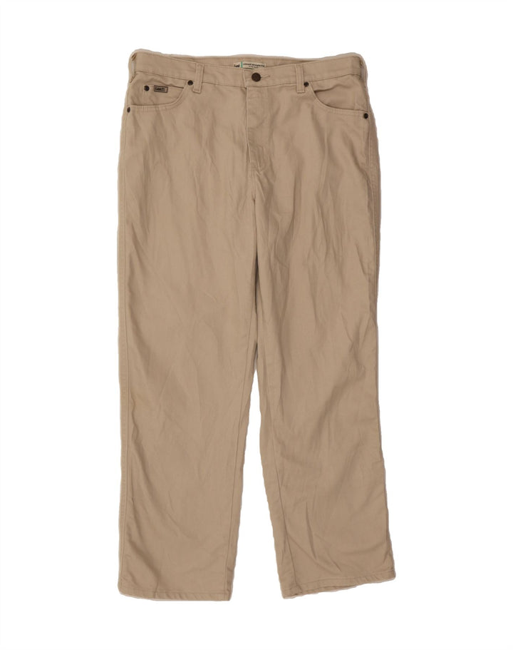 LEE Womens Straight Casual Trousers US 12 Large W31 L29 Beige Cotton Vintage Lee and Second-Hand Lee from Messina Hembry 