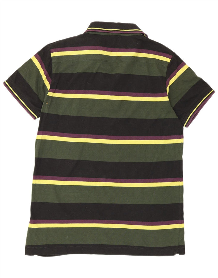 Camisa polo masculina de ajuste regular French Connection algodão listrado verde médio