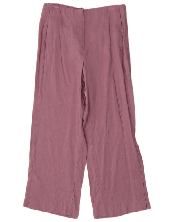 Massimo Dutti Womens Wide Leg Chino Trousers EU 38 Small W28 L27 Lilac
