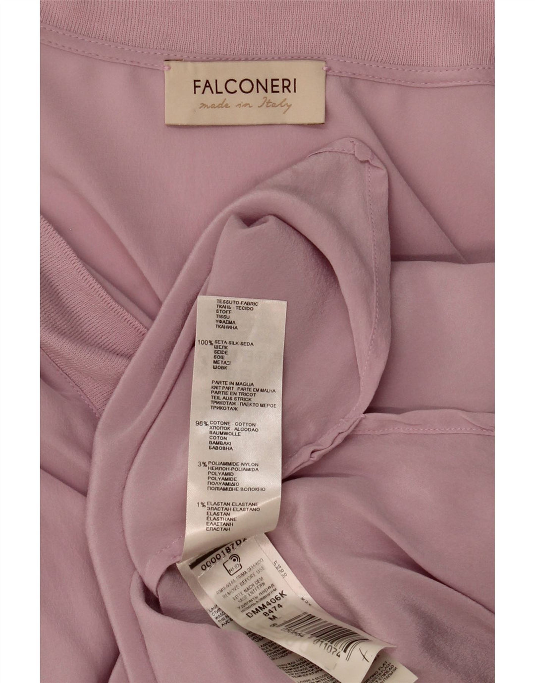 Blusa feminina FALCONERI UK 14 seda rosa médio