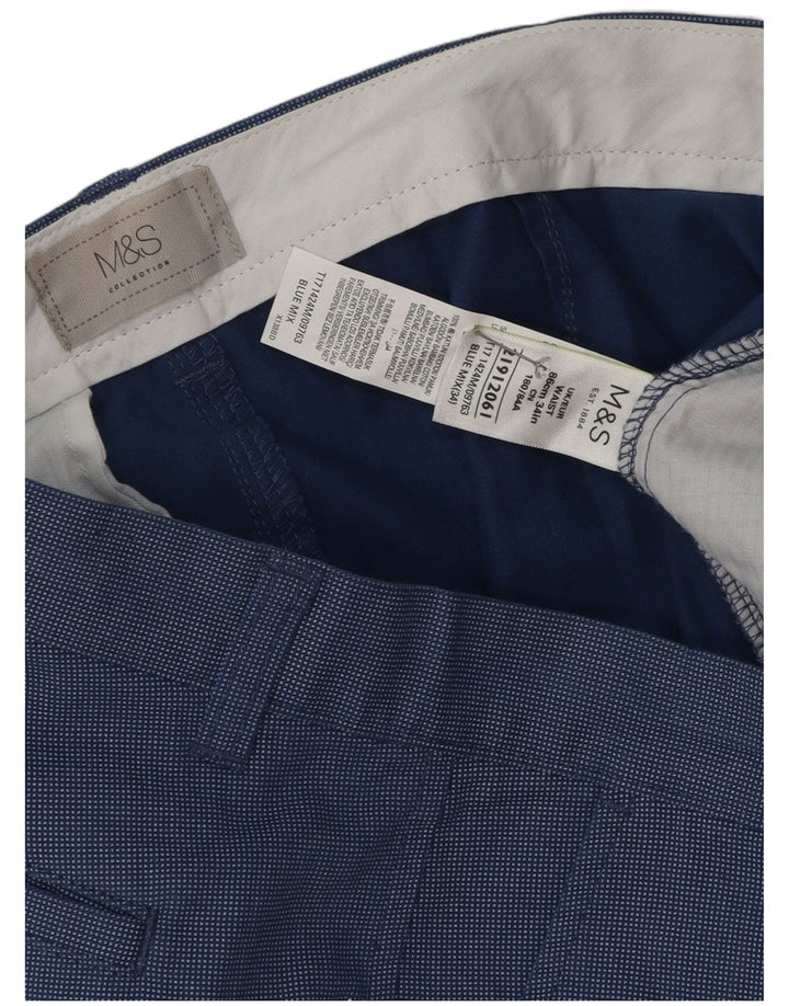 Shorts chino masculino Marks & Spencer W34 grande algodão azul