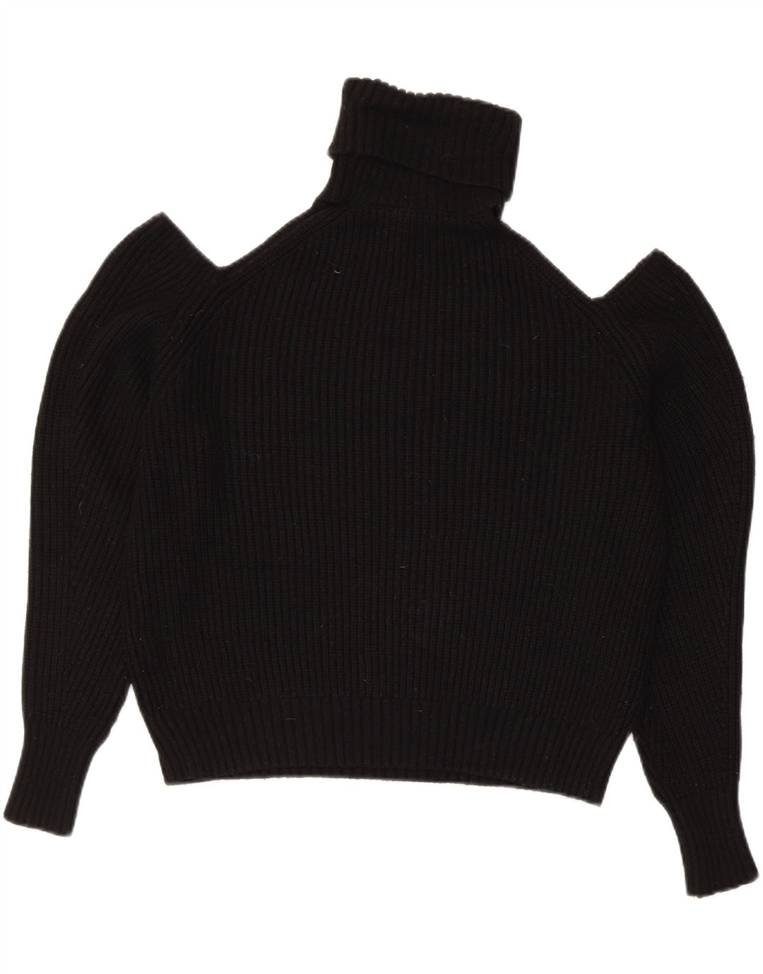 Zara Suéter feminino cropped oversized com gola redonda Reino Unido 10 pequeno preto