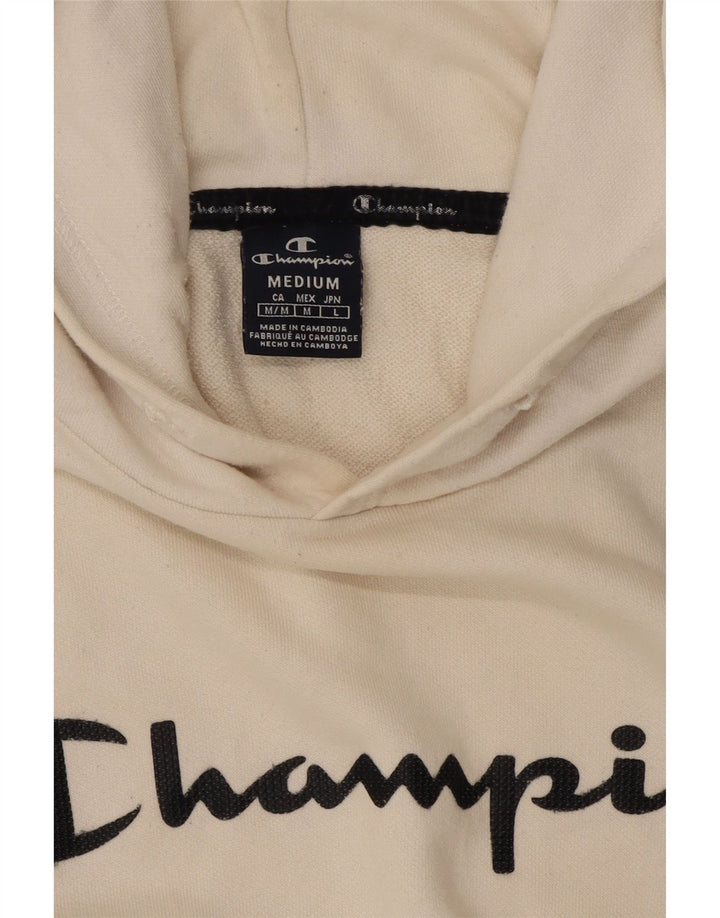 Jumper com capuz gráfico masculino Champion médio branco