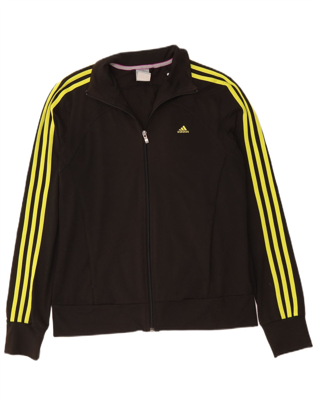 Adidas Womens Tracksuit Top Jacket UK 12/14 Médio Preto Poliéster