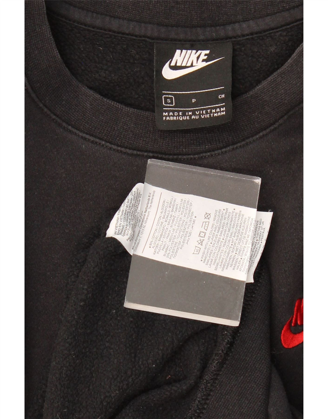 NIKE Womens Oversized Sweatshirt Jumper UK 10 Small Black Cotton Vintage Nike and Second-Hand Nike from Messina Hembry 