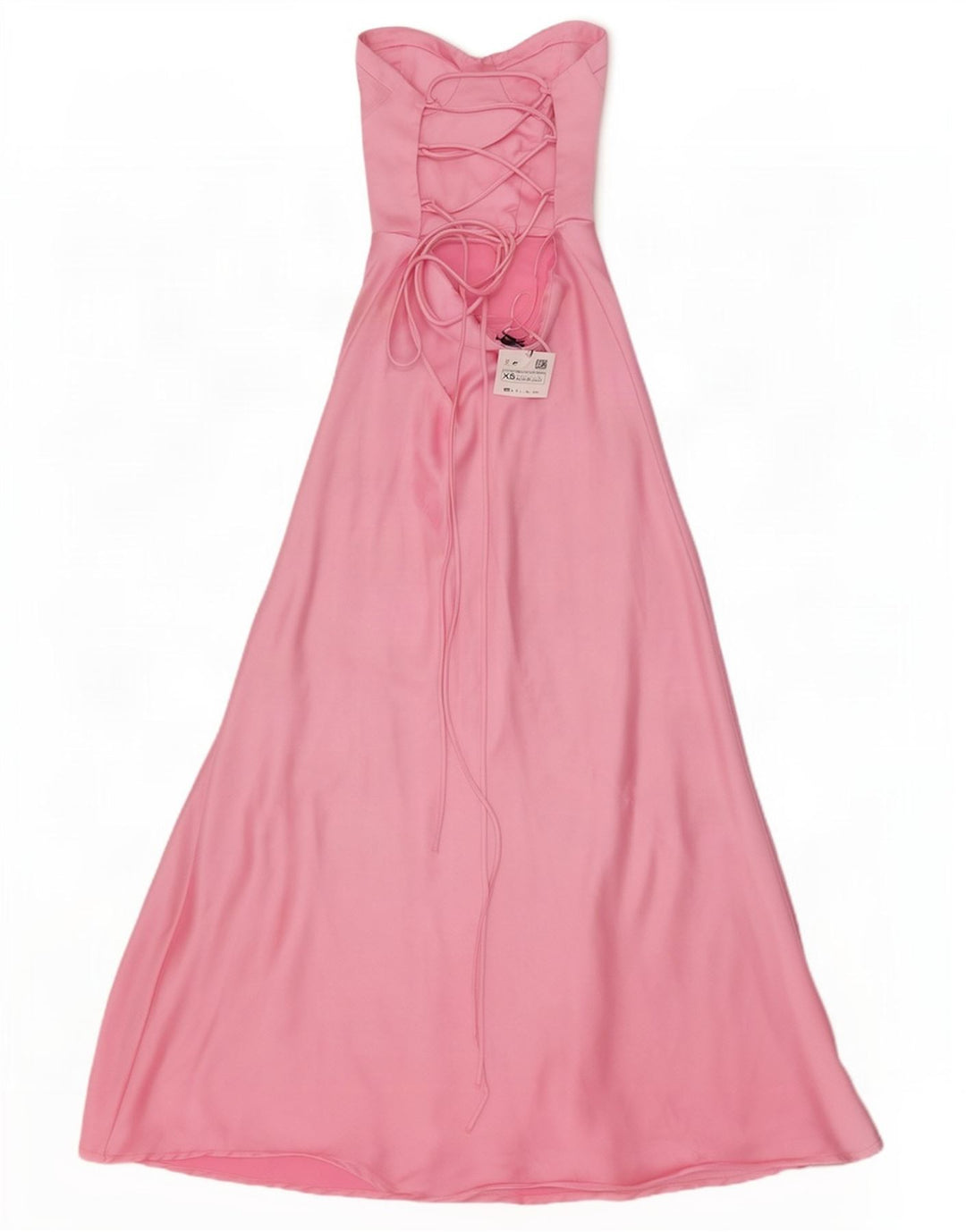 Vestido maxi sem alças feminino Zara UK 4 XS rosa