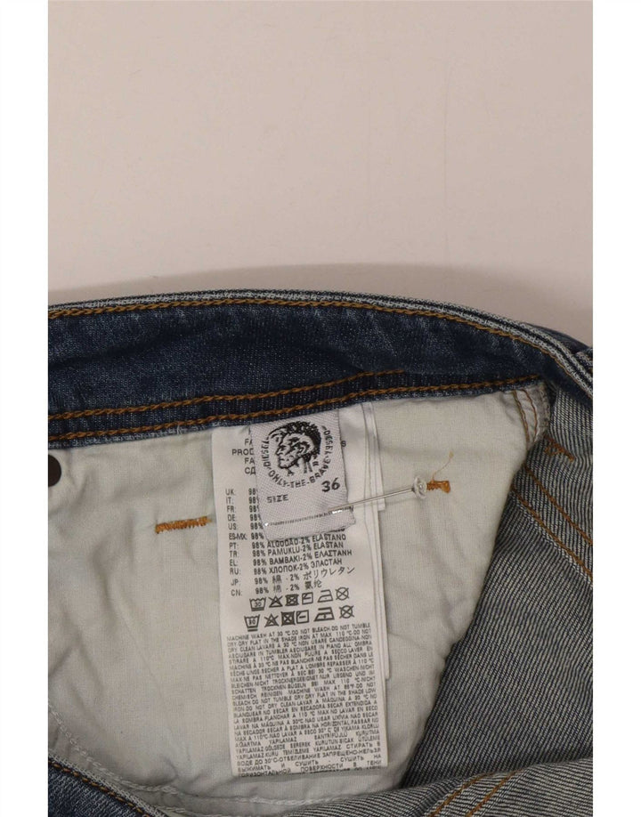 Diesel Mens Larkee Straight Jeans W36 L32 Azul Algodão
