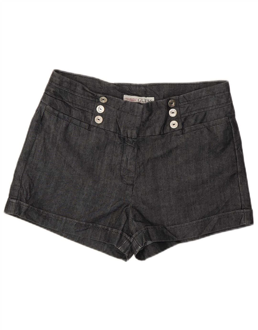 Shorts feminino casual GUESS W30 algodão cinza médio