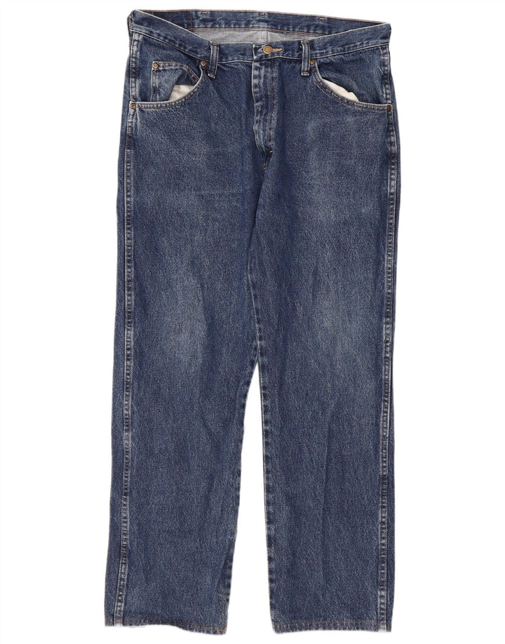 Carrera Mens Regular Fit Straight Jeans W36 L29 Azul Algodão
