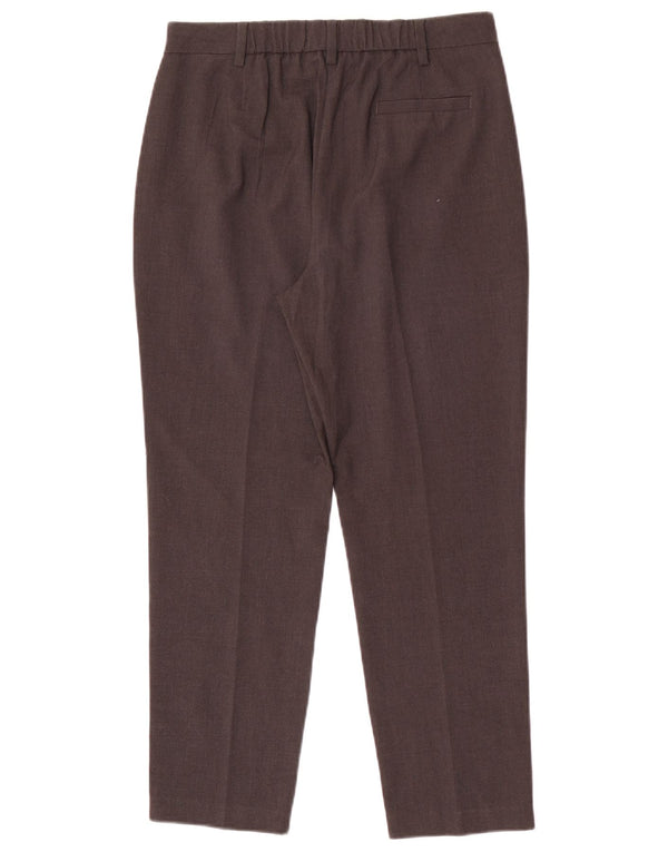 Calças cortadas justas femininas Marks & Spencer Reino Unido 10 pequenas W28 L25 cinza