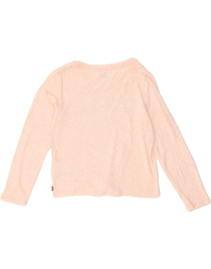LEVI'S Girls Crop Graphic Crew Neck Jumper Sweater 13-14 Years Pink | Vintage Levi's | Thrift | Second-Hand Levi's | Used Clothing | Messina Hembry 