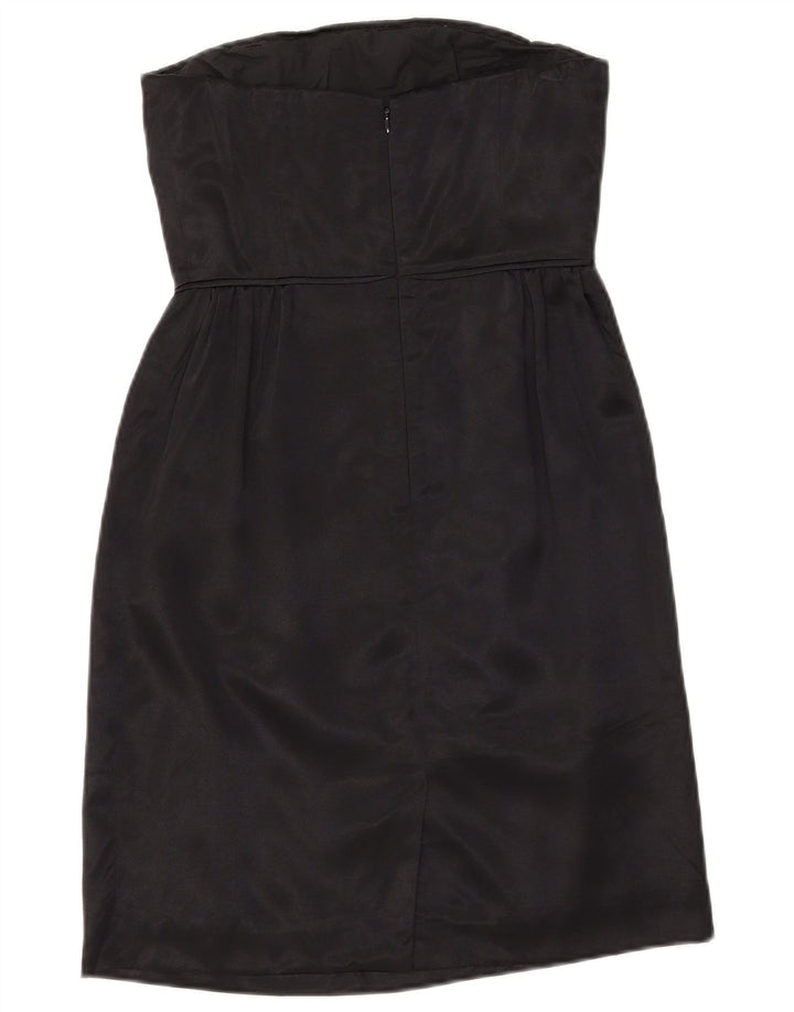 J. CREW Minivestido feminino sem alças EUA 2 XS seda preta