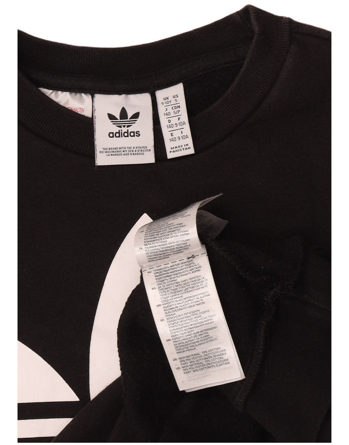 Suéter gráfico Adidas Boys 9-10 anos algodão preto