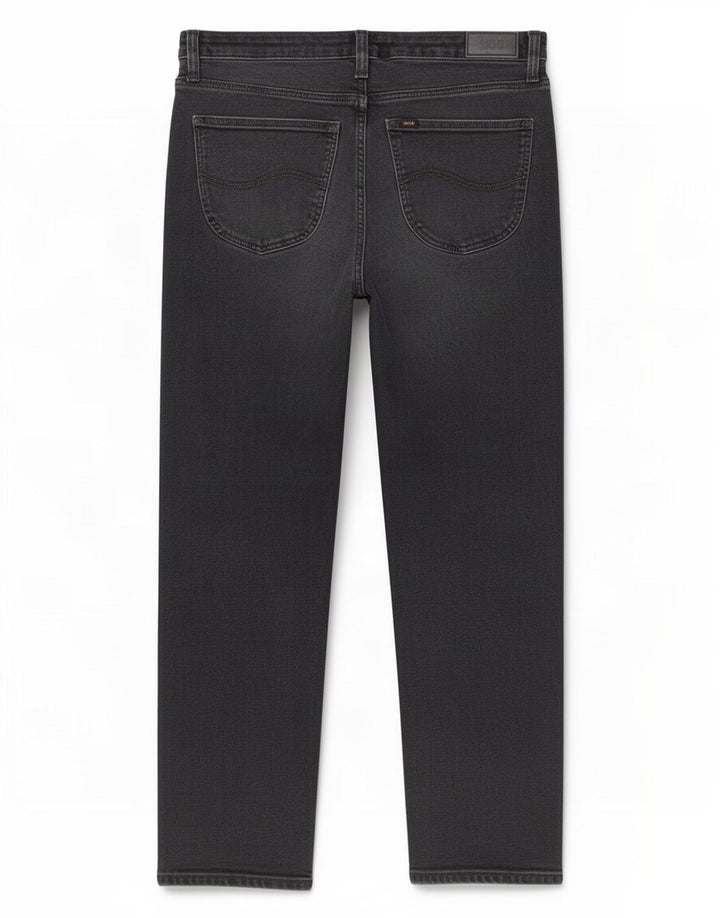 Lee Womens Carol Straight Jeans W32 L26 Algodão Cinza