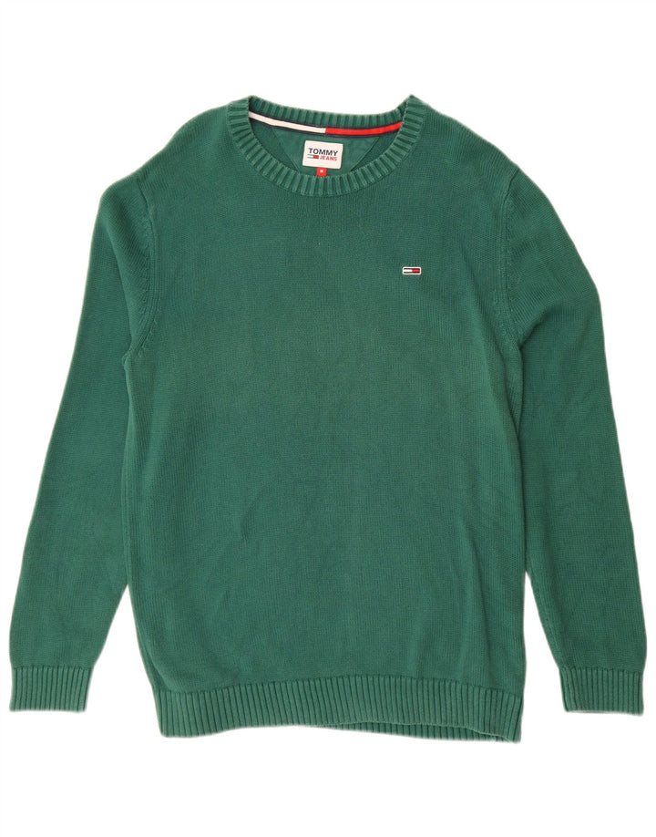 Suéter masculino TOMMY HILFIGER com gola redonda, algodão verde médio