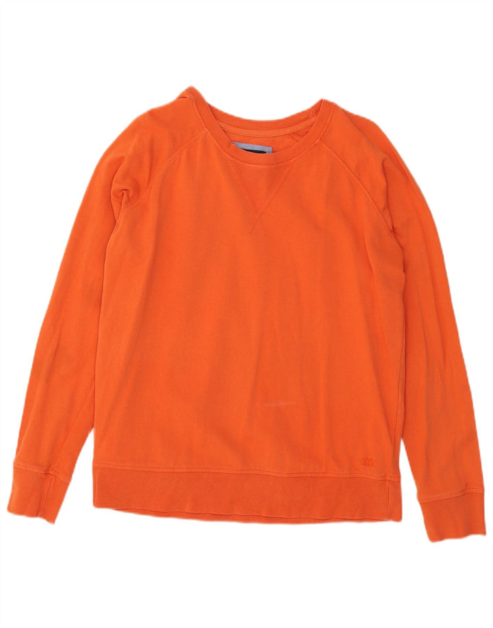 Crew Clothing moletom feminino jumper Reino Unido 12 algodão laranja médio