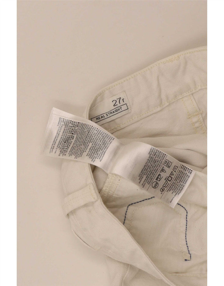 Jeans retos femininos Gap W27 L28 algodão branco