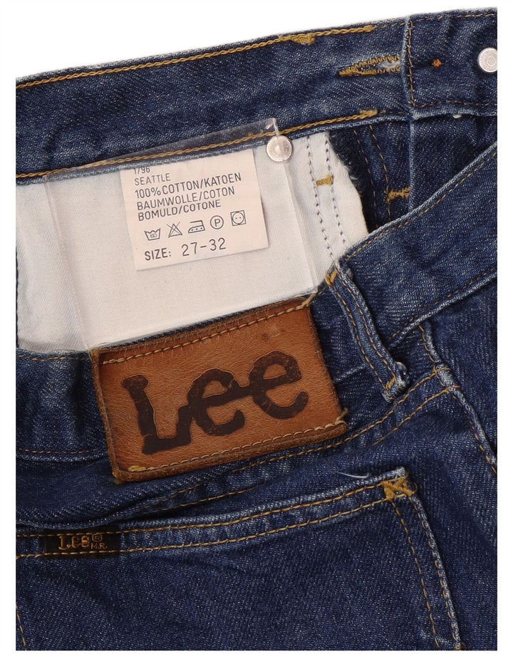 LEE Womens Seattle Straight Jeans W27 L32 Azul Algodão