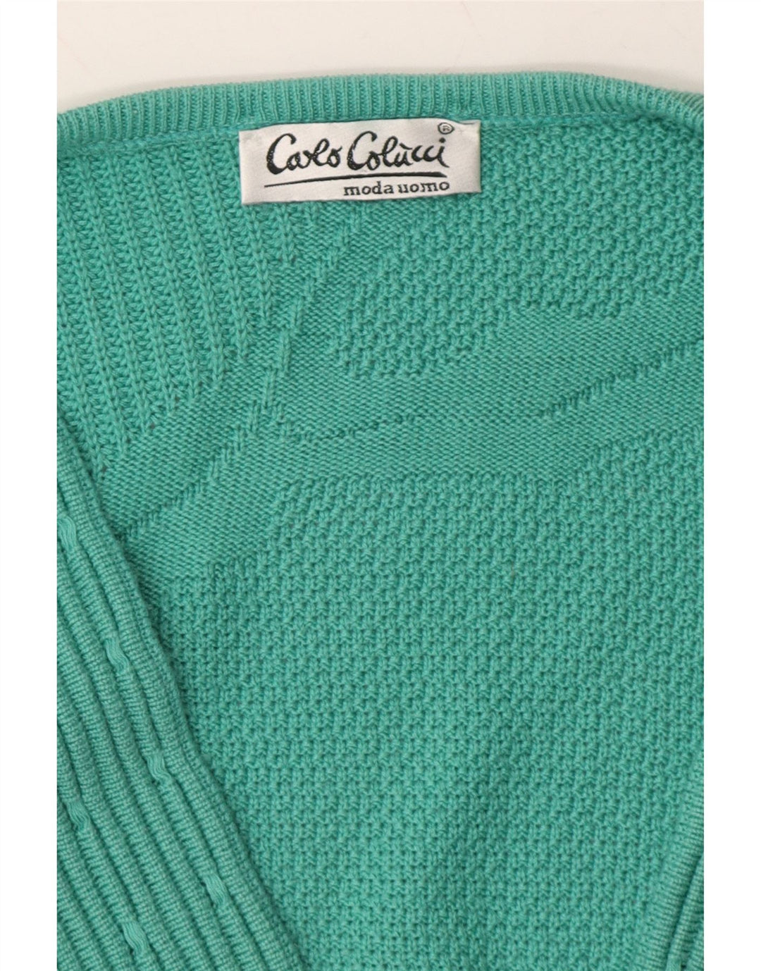 VINTAGE Womens V-Neck Jumper Sweater IT 50 XL Green Cotton Vintage Vintage and Second-Hand Vintage from Messina Hembry 