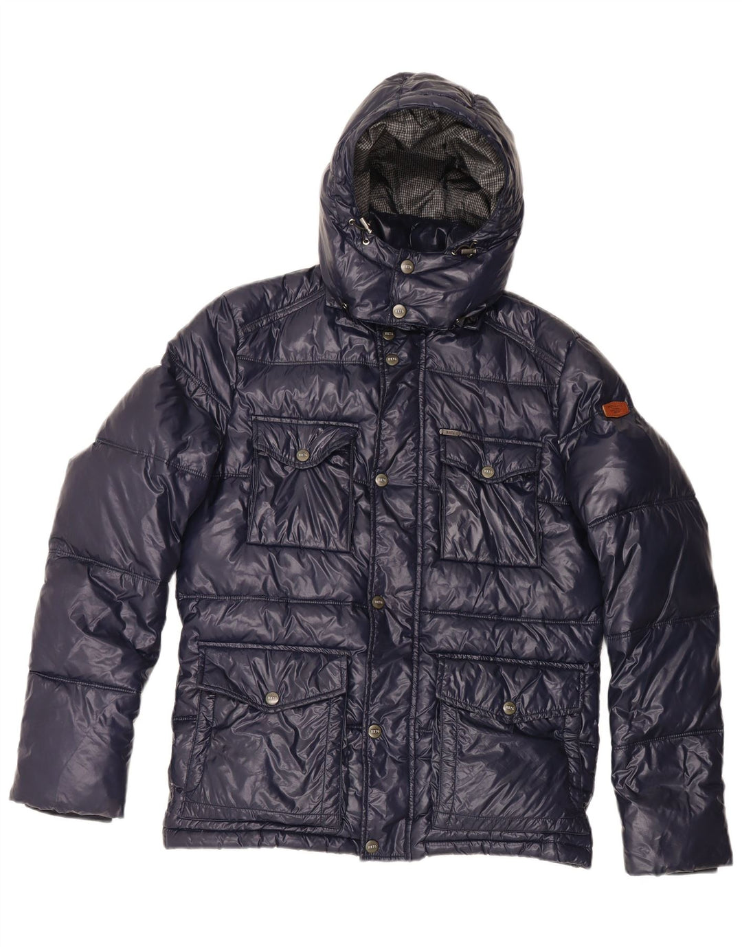 Jaqueta acolchoada com capuz masculina PEPE Jeans Heritage Reino Unido 38 azul marinho médio