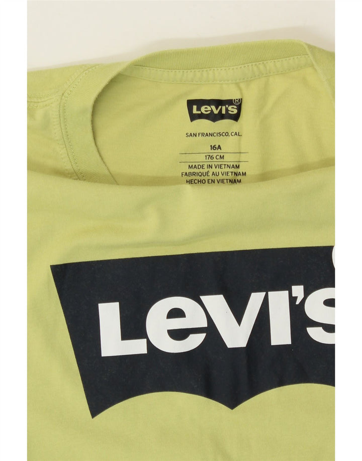 LEVI'S Boys Graphic T-Shirt Top 15-16 Years Green Cotton Vintage Levi's and Second-Hand Levi's from Messina Hembry 