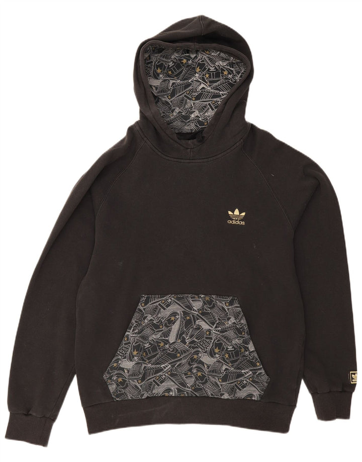 Adidas Mens Hoodie Jumper Grande Preto Geométrico