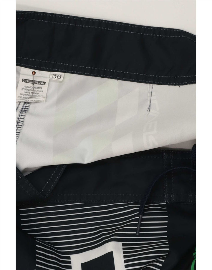 Quiksilver Mens Graphic Natação Shorts Grande Multicolorido Geométrico