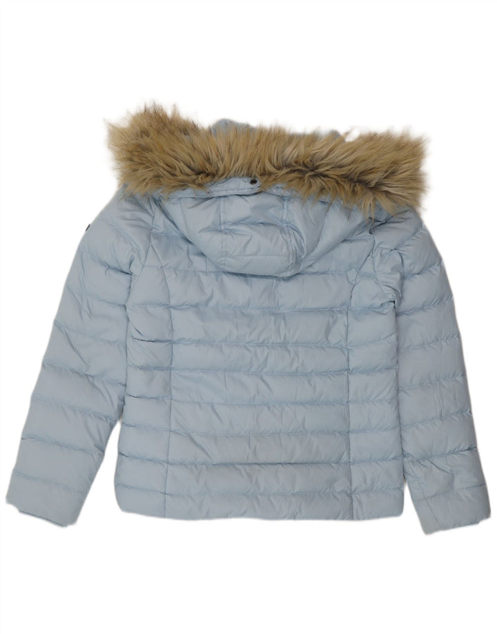 Jaqueta acolchoada com capuz feminina Tommy Hilfiger Reino Unido 14 poliéster azul médio