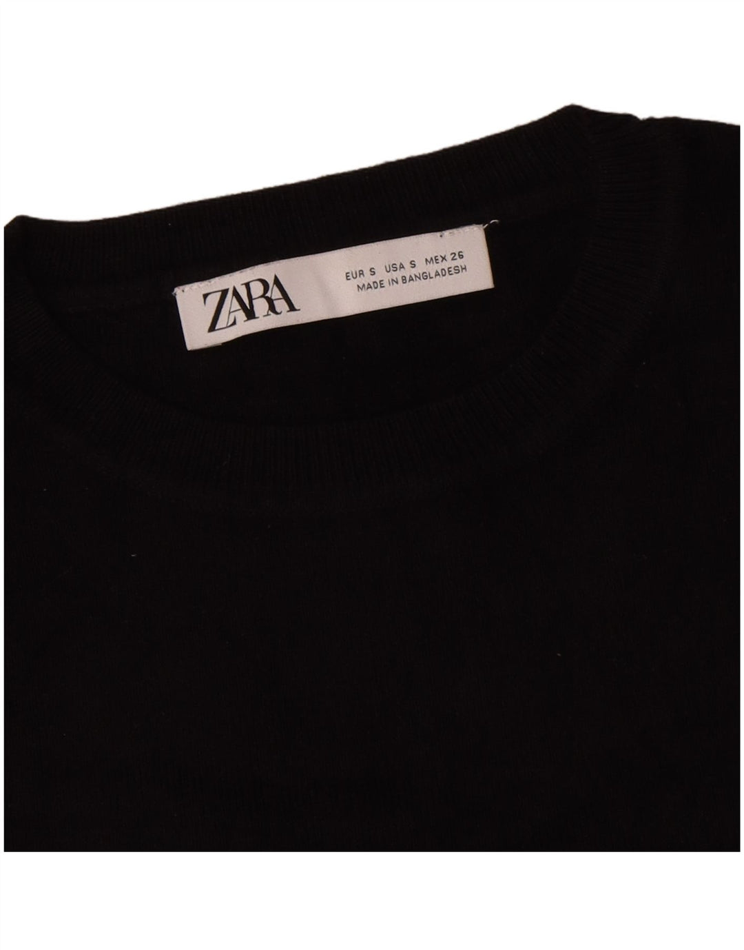 Zara Womens Crop Oversized Top Manga Longa Reino Unido 10 Pequena Viscose Preta