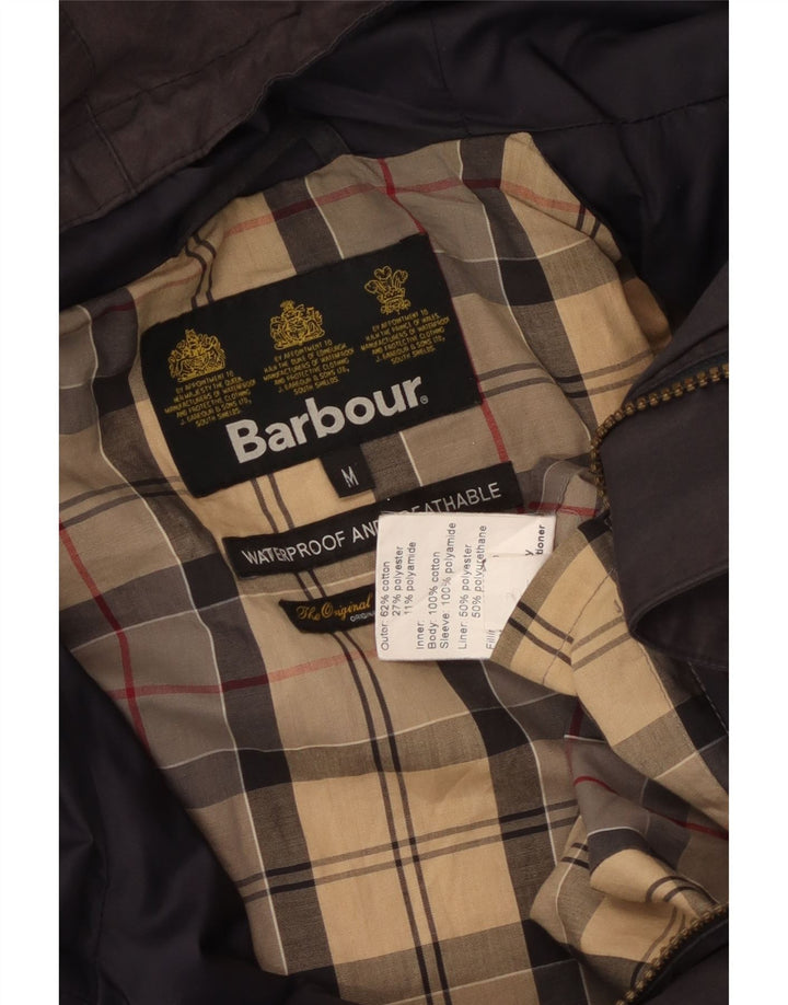 Jaqueta impermeável masculina com capuz Barbour UK 38 algodão azul marinho médio