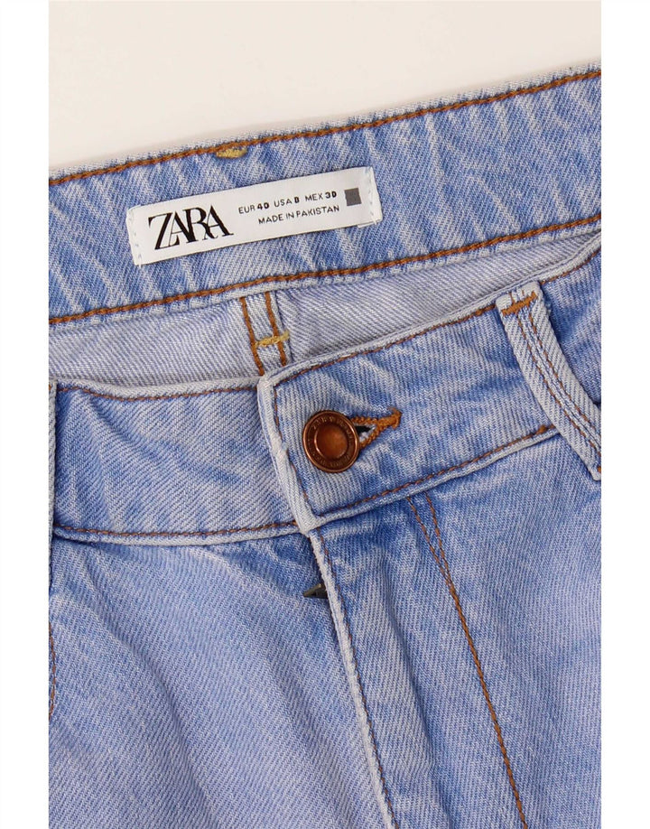 Zara Jeans Cônicos Femininos EU 40 Médio W30 L28 Azul