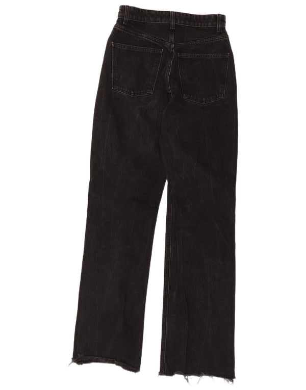 Calça jeans reta feminina Zara EU 36 XS W26 L32 algodão preto