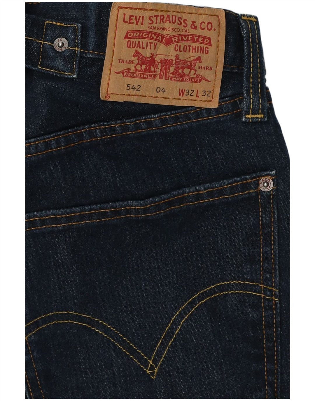 Levi's Masculino 542 Flared Jeans W32 L32 Azul Marinho Algodão